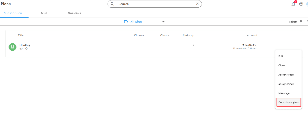 Activate or deactivate a plan